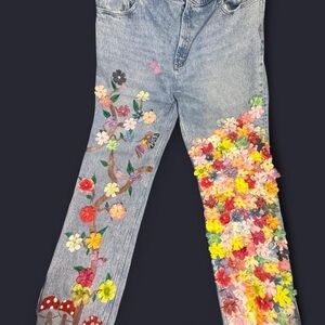 ♻️ Upcycled Abercrombie & Fitch 🧚‍♀️ Little Garden Jeans